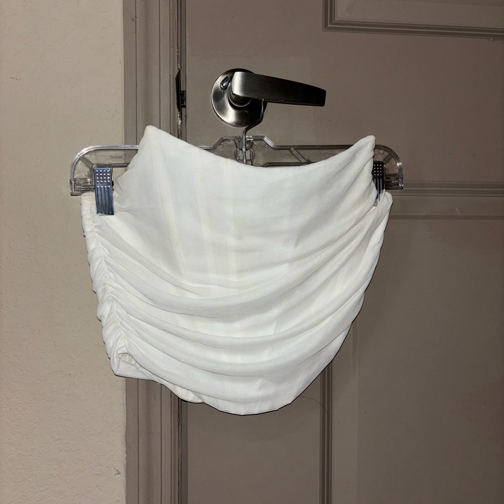 Elegant White Ruched Top